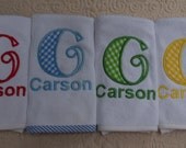 Custom Boutique Personalized Monogram Name Gingham Bib