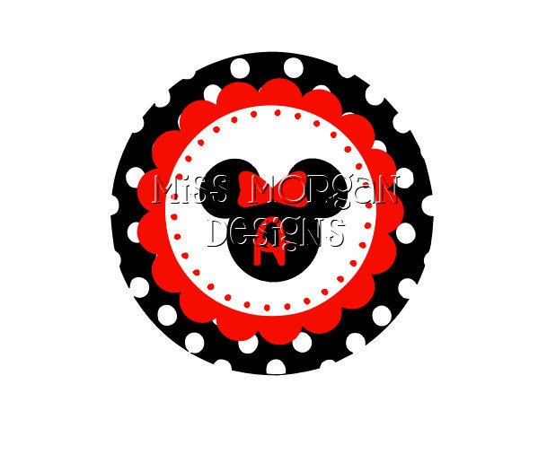 Personalized Polka Dot Minnie Mouse Disney iron on decal vinyl for shirt