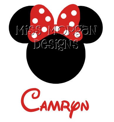 Personalized Minnie Mouse Disney iron on for shirt