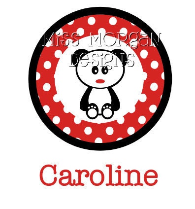 Personalized Panda Bear iron on decal vinyl for shirt