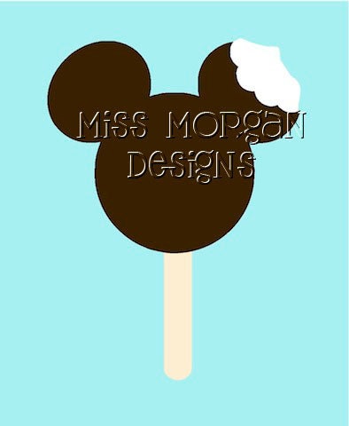 Personalized Ice Cream Popsicle Mickey Mouse Disney iron on decal for shirt