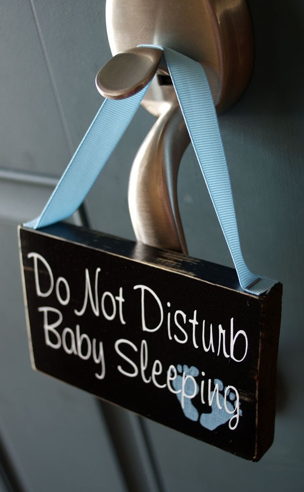 Do Not Disturb Baby Sleeping wood sign - door hanger