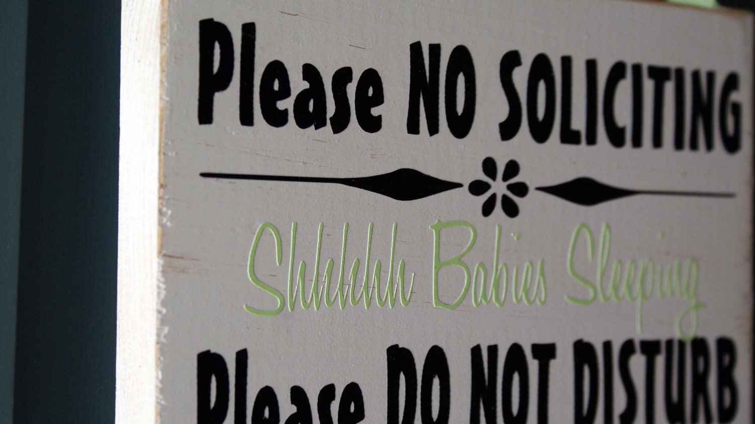 No Soliciting and Do Not Disturb Baby Sleeping door hanger - wood sign - gender neutral