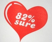 82 percent sure letterpress greeting card