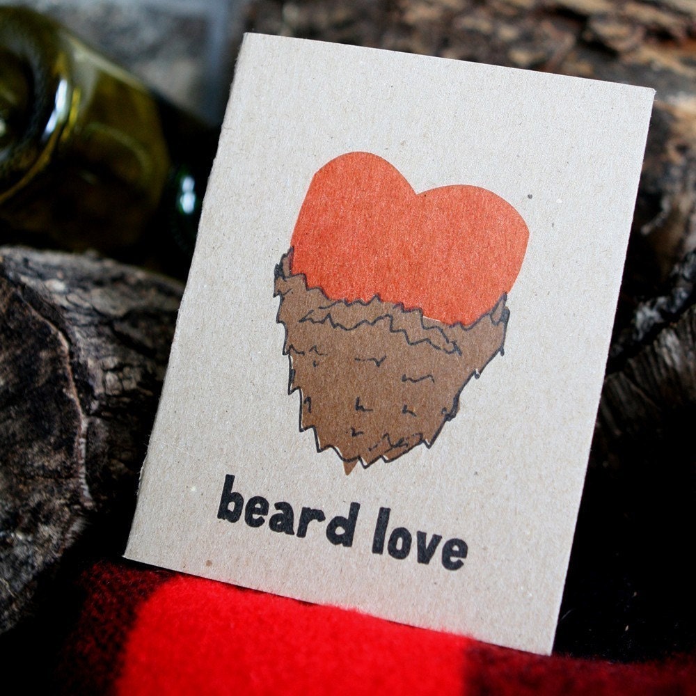Beard Love letterpress card