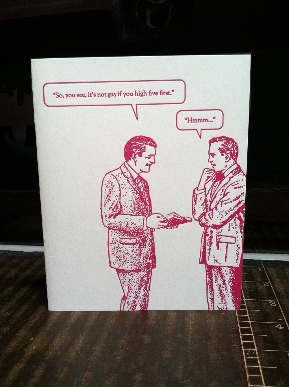 Not Gay letterpress card