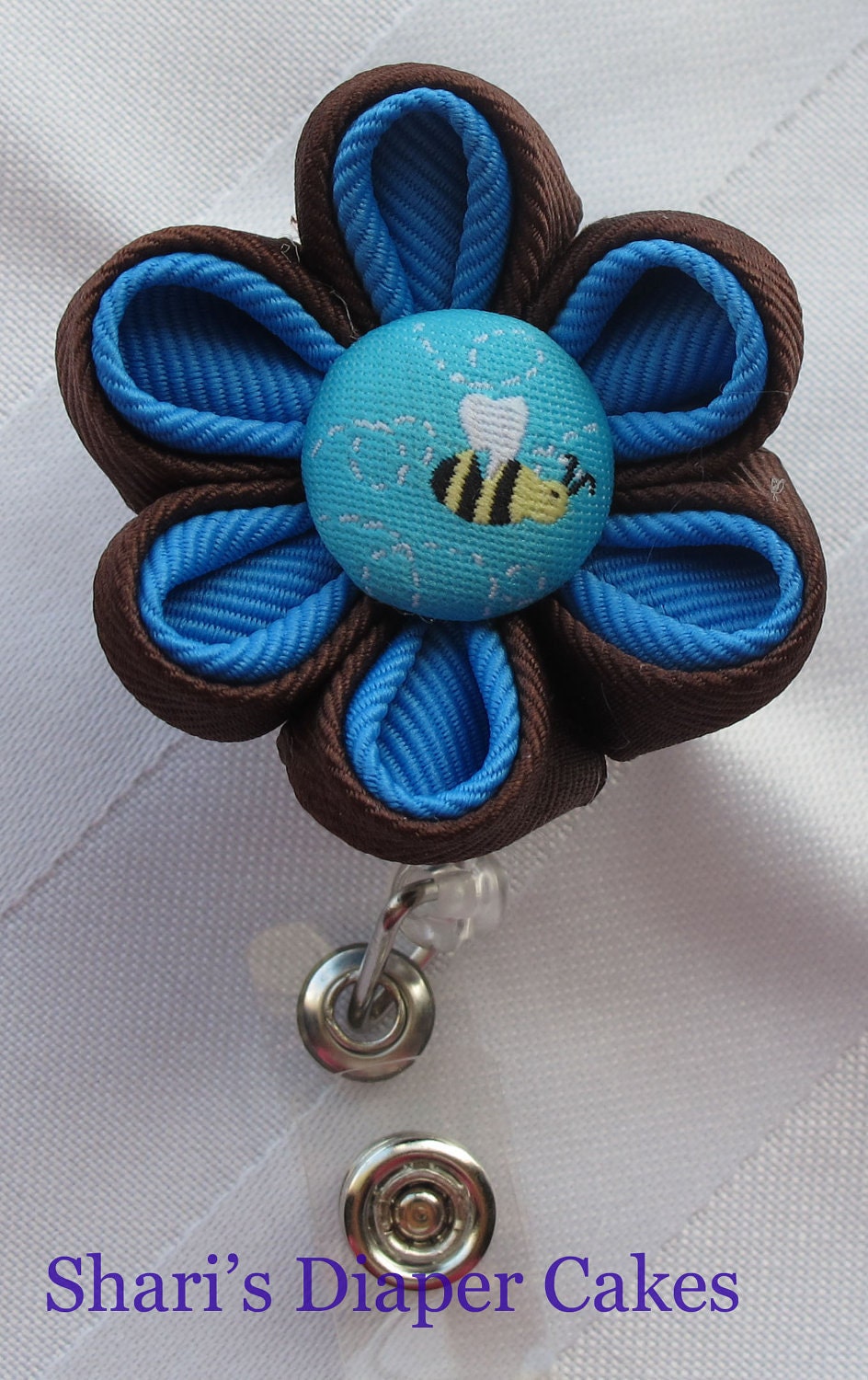 Kanzashi Flower I.D. Badge Reel