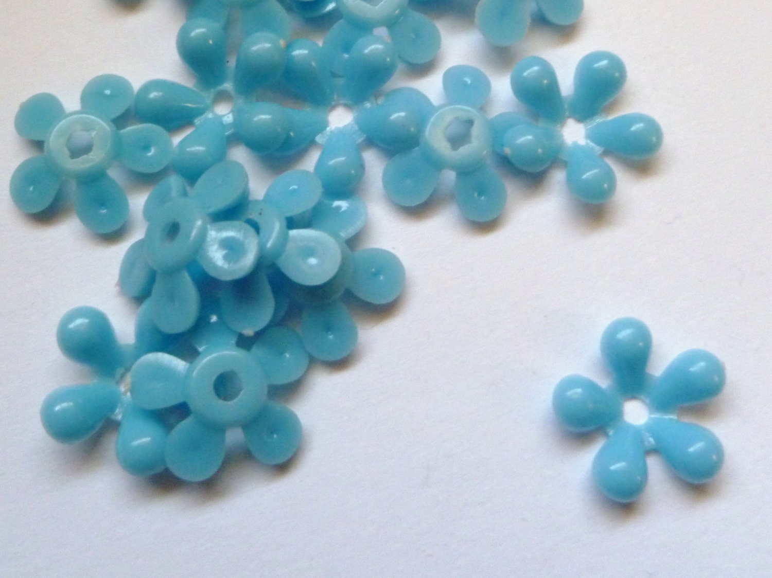 Blue Lucite Flowers- Vintage