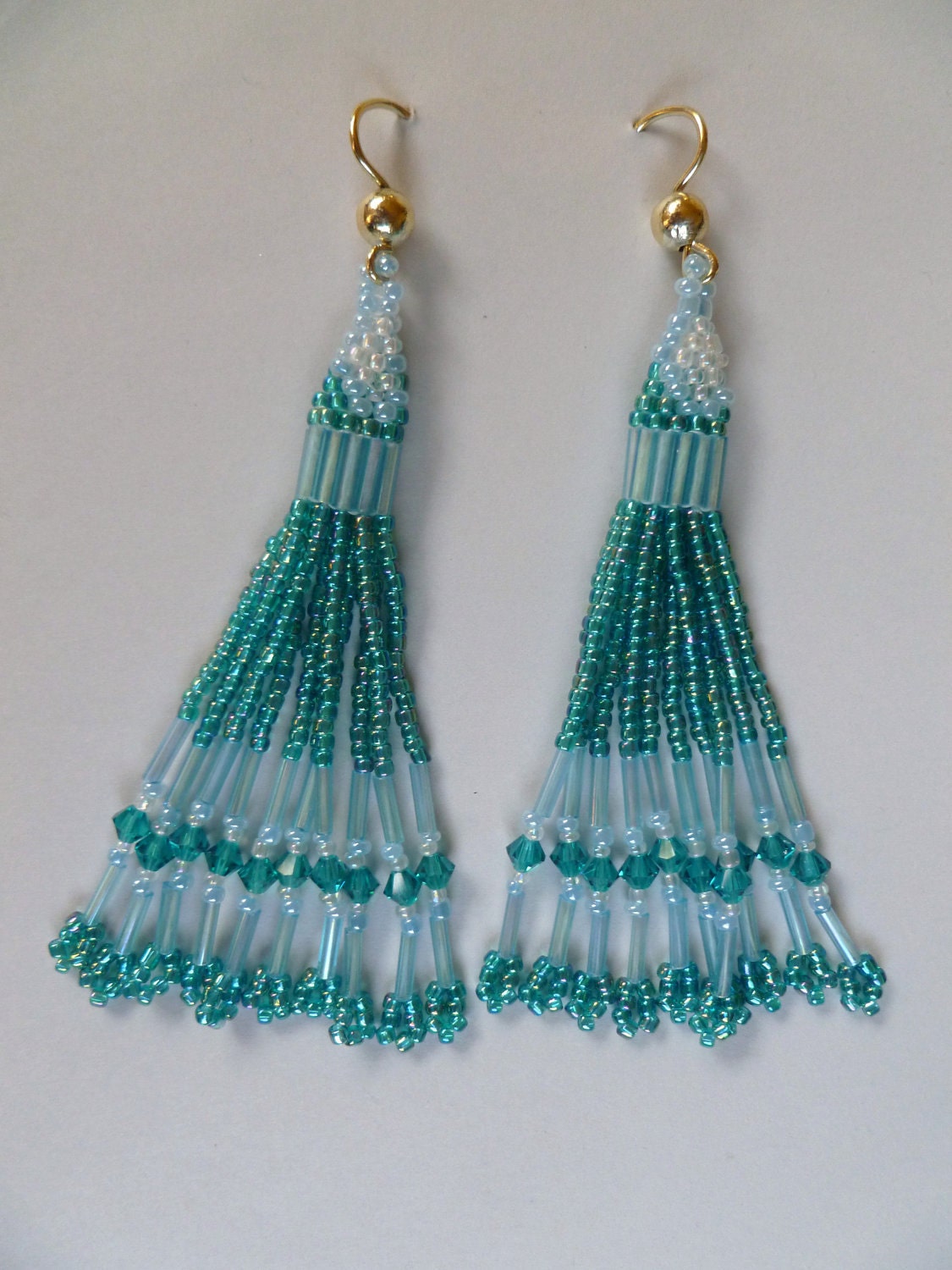Beaded Earrings- Falling Water
