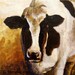 Holstein cow original oil painting on wood, cow paintings, black and white cows, holstein cows, G. Peine Toomalatai, small oil paintings