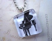 Piano - Handcrafted Glass Tile Pendant