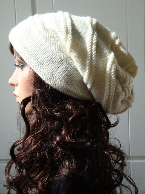 White Chunky  Wool Hat