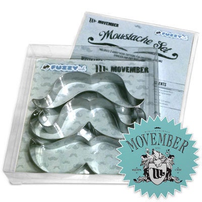 Cookie Cutters, Movember, Mustaches, Great Bakery Gift, Stainless Steel - Set of 3