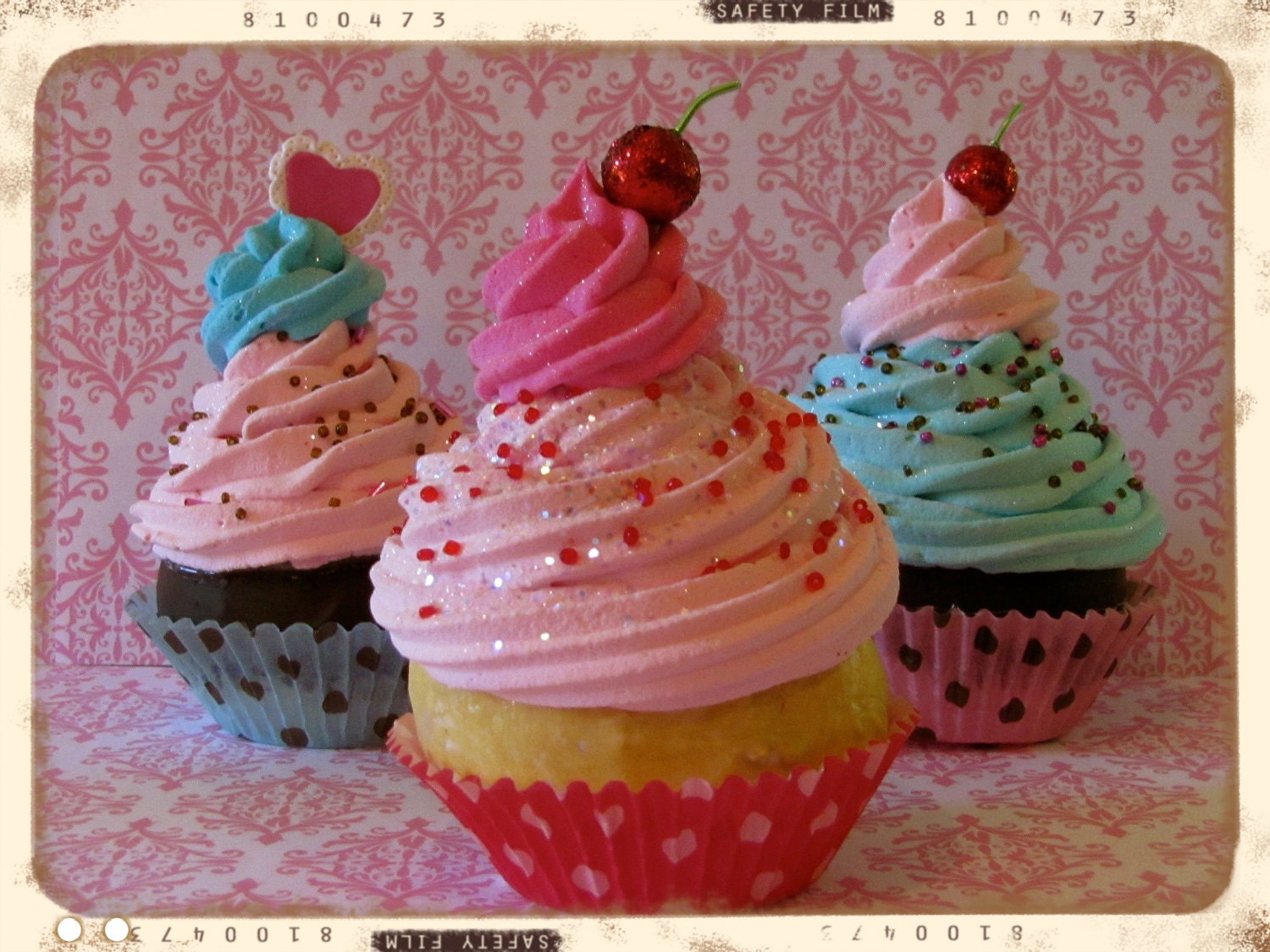 Fake Cupcake "Sweet Dreams Collection" Pink Delight Unique Gift, Shoppe, Home, Bakery Decor 12 Legs Original/Design Concept