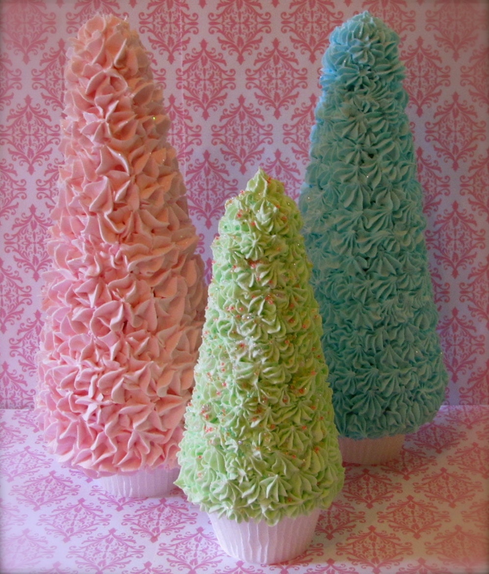 Fake Cupcake Tree "Sweetscape Cupcake Tree Collection" 1 Lt. Green Tree 8.5" h Fab Holiday Centerpiece Decor, Photo Prop 12 Legs Original