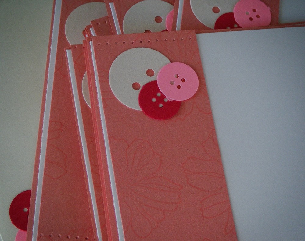 Button Notes Set of 10 Note Cards