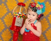 FAVORITE COLORS Hairpiece for infants teens and women, special occasions and photo shoots  bridesmaids flower girl multi flower large