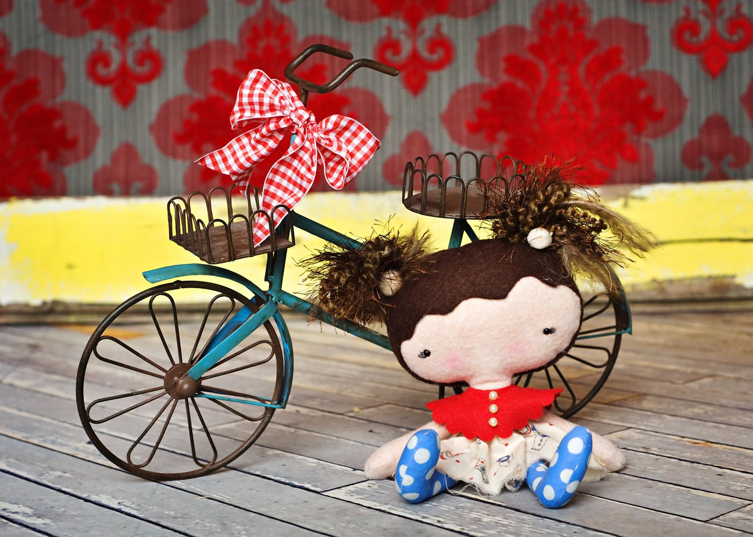 Jilly  Doll Face by Miss Ruby Sue perfect for playtime and photo props