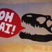 OH HAI Dino Skull Felt Pillow