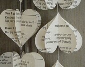 Vintage Scandinavian Book Paper Mobile 3D Heart Strings