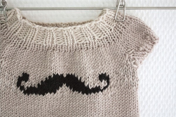 Mini Moustache Baby sweater PDF Pattern