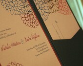 Pocketfold Floral Mums Wedding Invitation Set - Deposit to get started