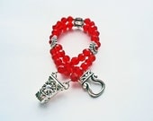 Red Crystal Bracelet Swavorski Magnetic Clasp Double Strand