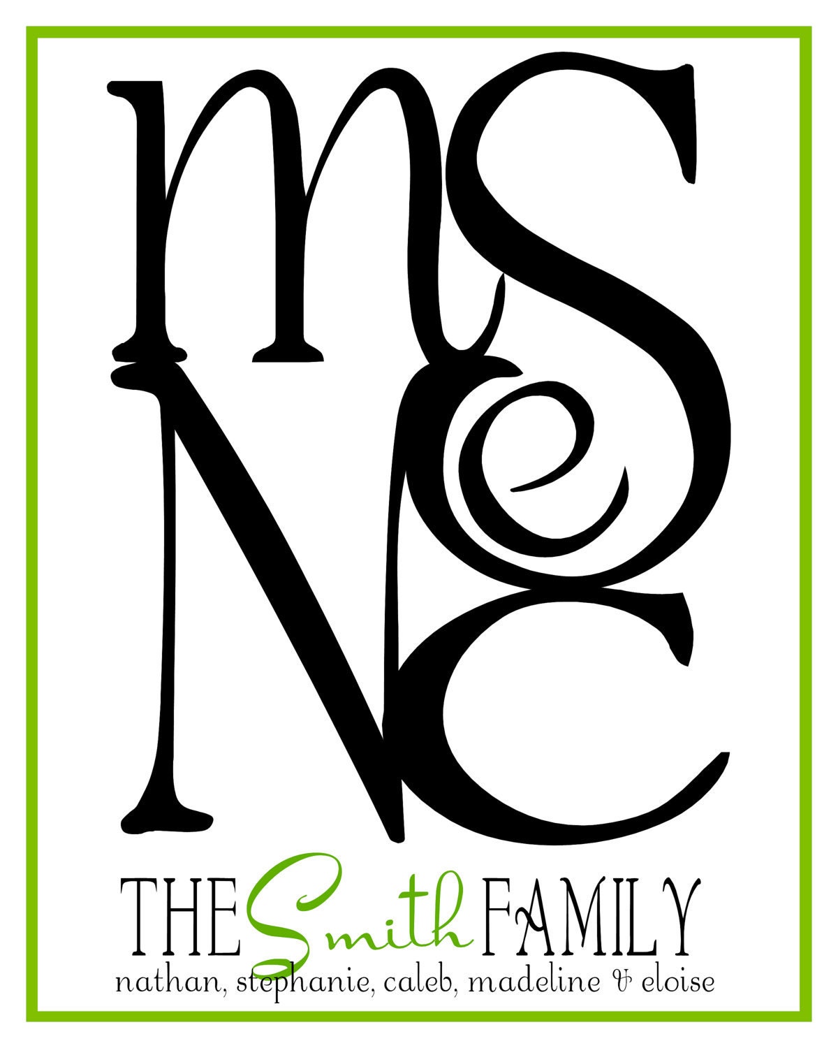 8X10 Custom Family Monogram Prints Il_170x135