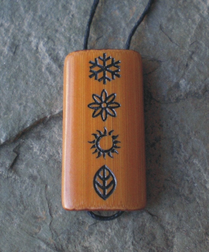 Four Seasons - Laser Engraved Bamboo Pendant
