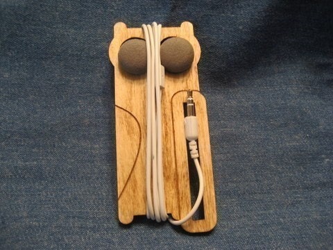 Wooden Earbud Holder