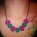 Aluminum Mesh Electro Phoresis Drum Bead Necklace in Pink and Green