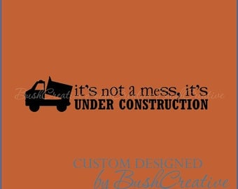 Decal Under Construction- dump truck large 032-48