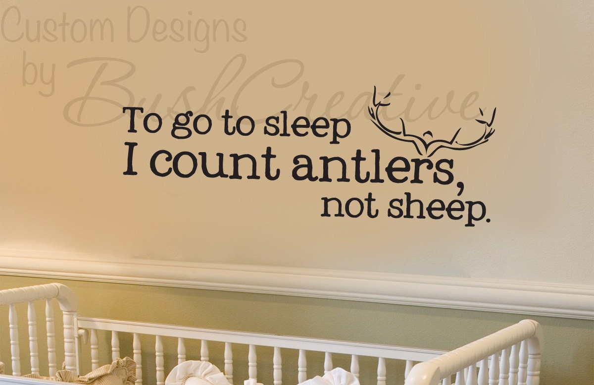 Hunting Nursery Decal Deer Antler Decal Vinyl Lettering  001-22"