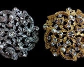 Spring Garden Wedding Broach, Leaves Bridal Brooch, Silver Leaf or Gold Flower Jewelry, LUXE (1 piece)