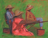 African American Women Fishing print