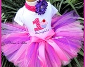 Birthday Cupcake with Number, Party Outfit, Tutu Set, Theme Party, Personalized  in Sizes 1yr thru 5yrs
