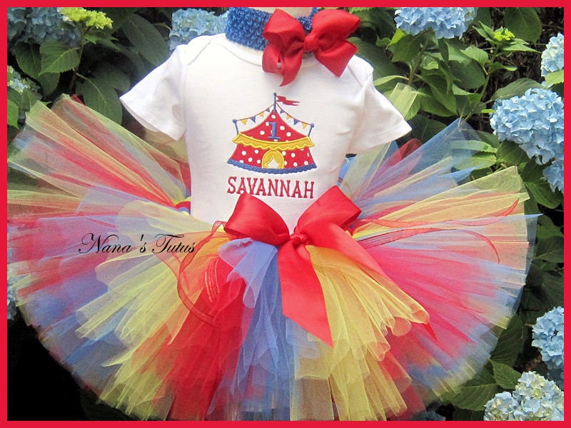 Custom, Party Outfit, Carnival, Theme Party, Personalized, Circus Party, Tutu Set in Sizes 1yr thru 6yrs