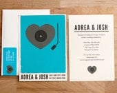 Vintage Wedding Invitation - Record Player Set