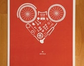 Disassembled Bicycle Heart Print - Fine Art Print