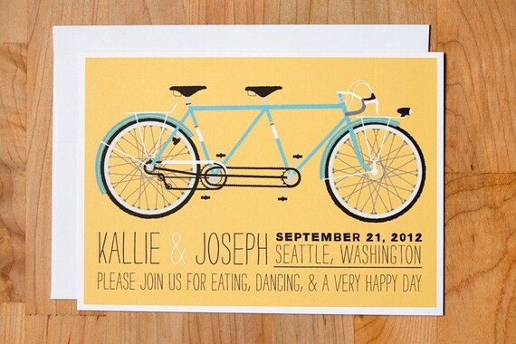 Tandem Bicycle Wedding Invitation