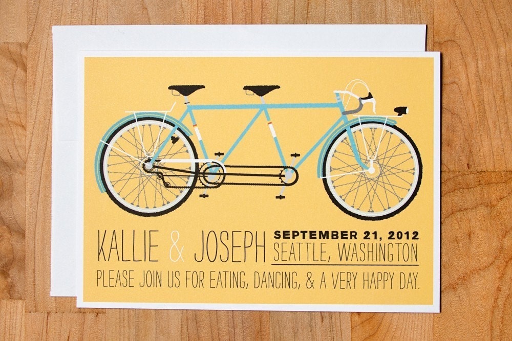 Tandem Bicycle Wedding Invitation