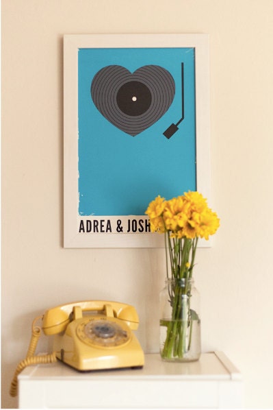 Wedding Poster - Custom Record Player Print