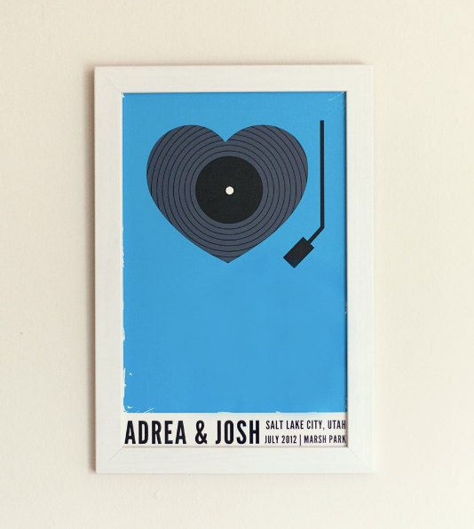 Wedding Poster - Custom Record Player Print