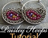 Paisley Hoops Tutorial - Learn the Technique for Making Beaded Wire Wrapped Paisley Design Hoop Earrings