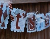 IT'S A BOY Brown & Blue Banner