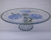 HYDRANGEA PEDESTAL CAKE PLATE