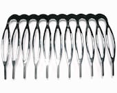 6 Metal Hair Combs, Premium - 60mm (2 3/8 inch)