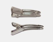 100 Double Prong Alligator Hair Clips with Teeth 35mm (1 3/8 inch)