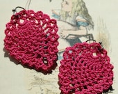 Sheridan Crochet Earrings- Bright Pink