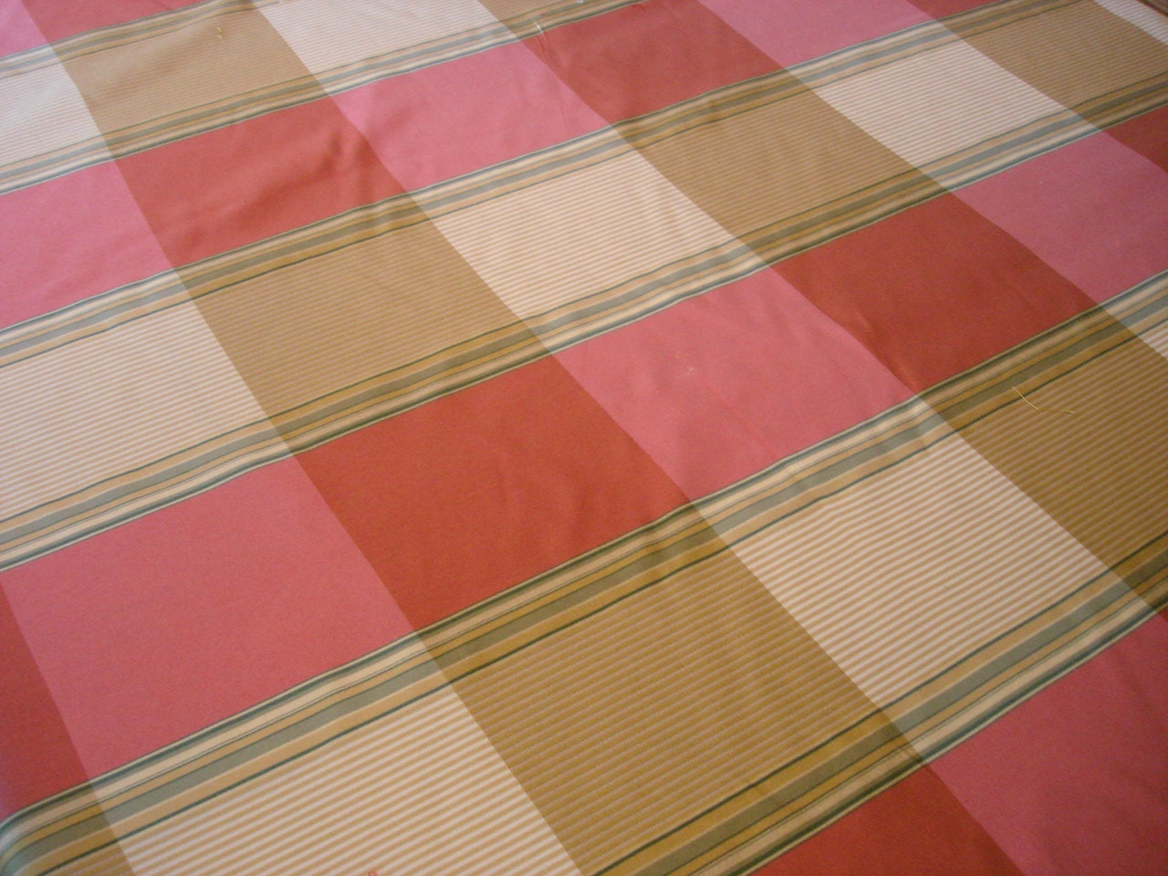 Vintage Blend Fabric-Check and Stripe-Off Bolt-Upholstery Decorator Yardage-  23 Yards Material-Stella Ranae